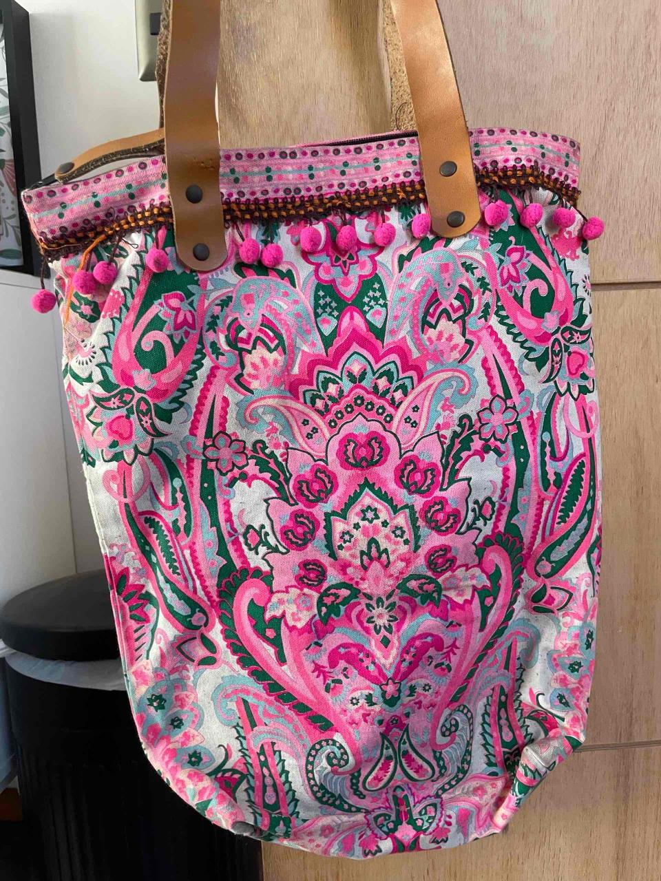 Bolso estampado con asas marrón - miniatura 2