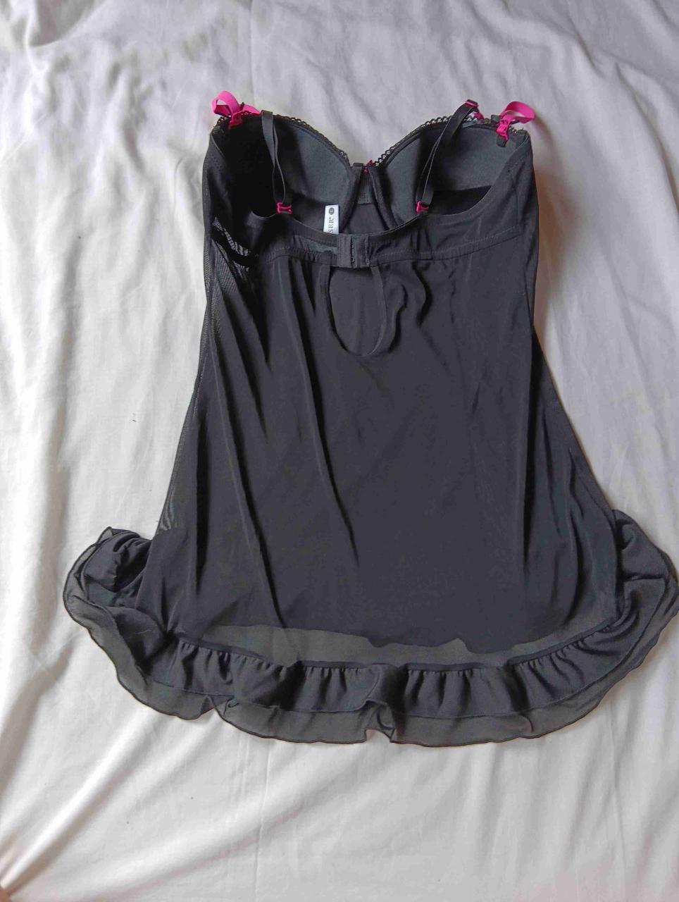 Babydoll negro con encaje - miniatura 3