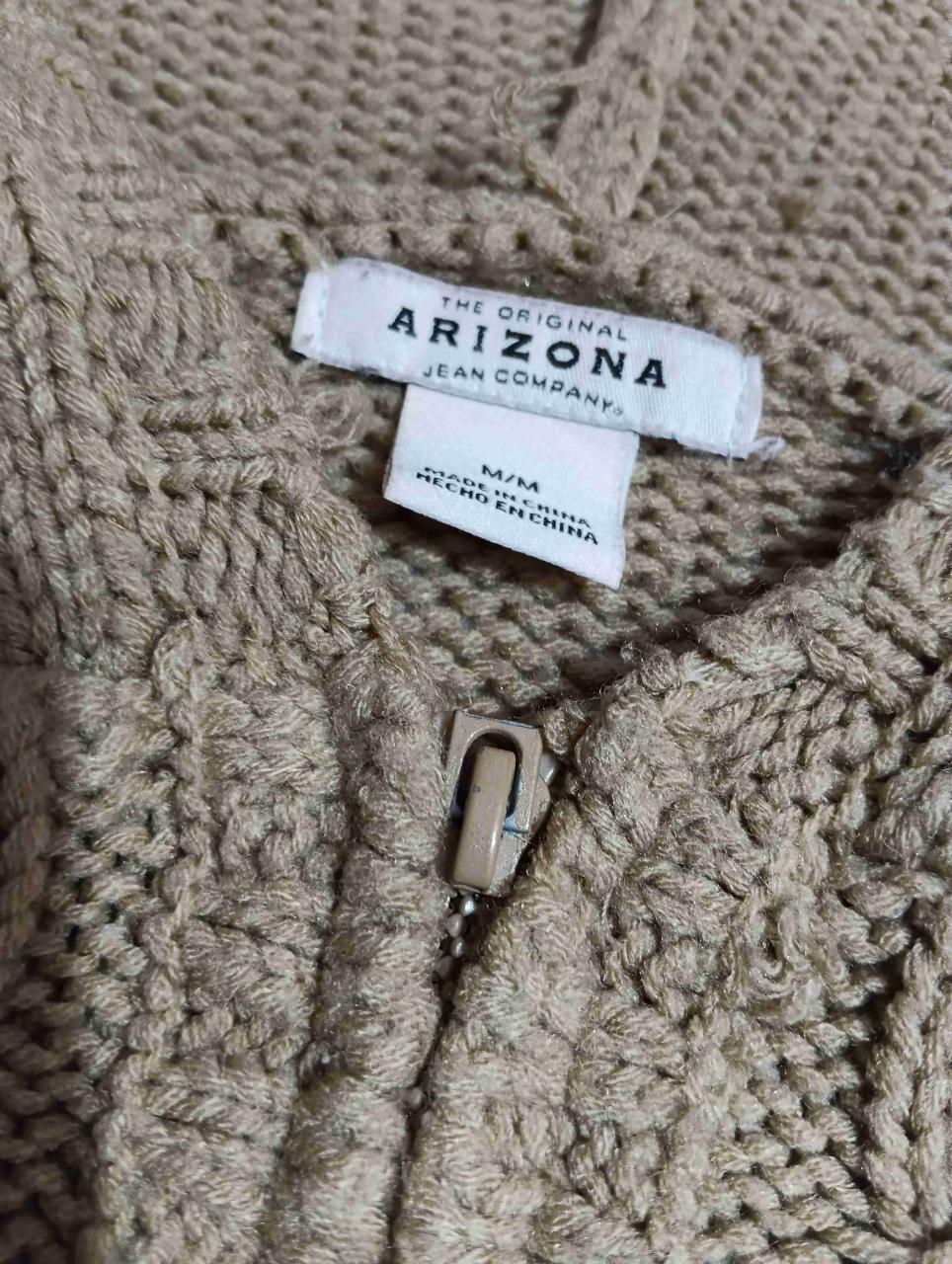 Chaleco tejido con capucha beige - miniatura 2