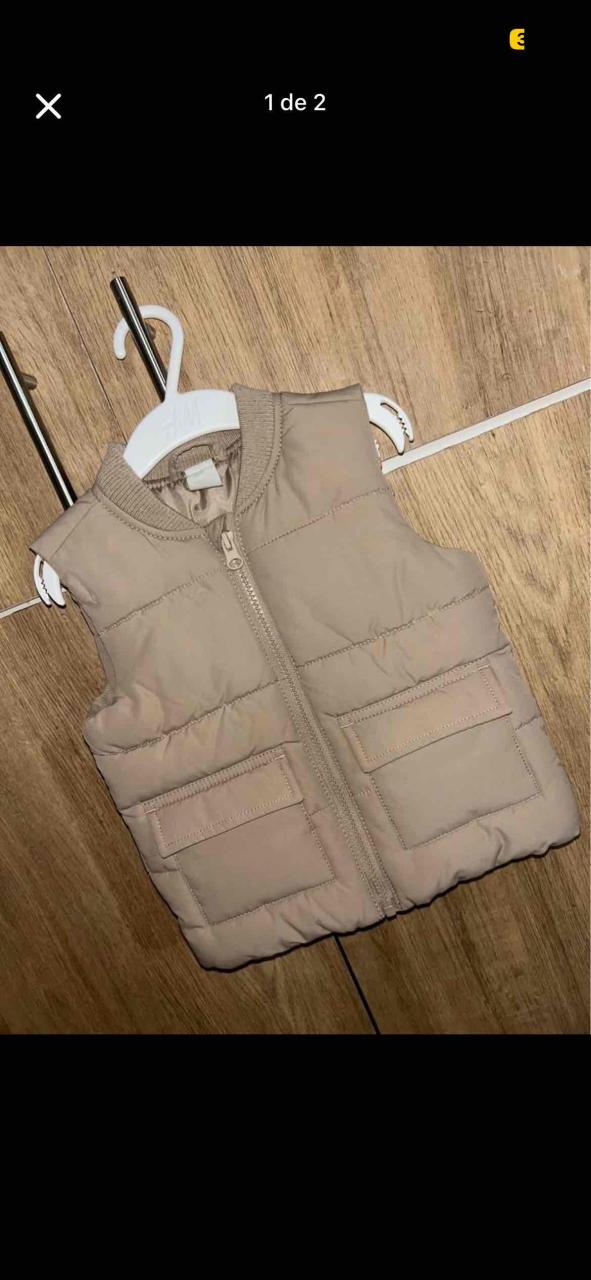 Chaleco infantil beige acolchado - miniatura 1