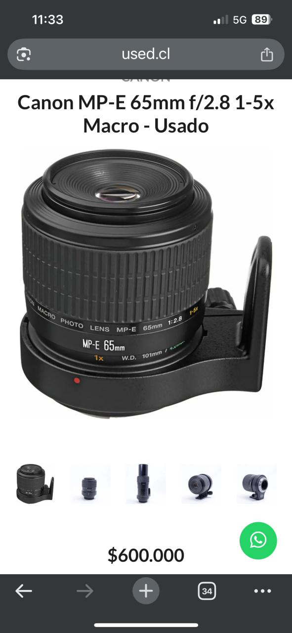 Lente Macro Canon MP-E 65mm