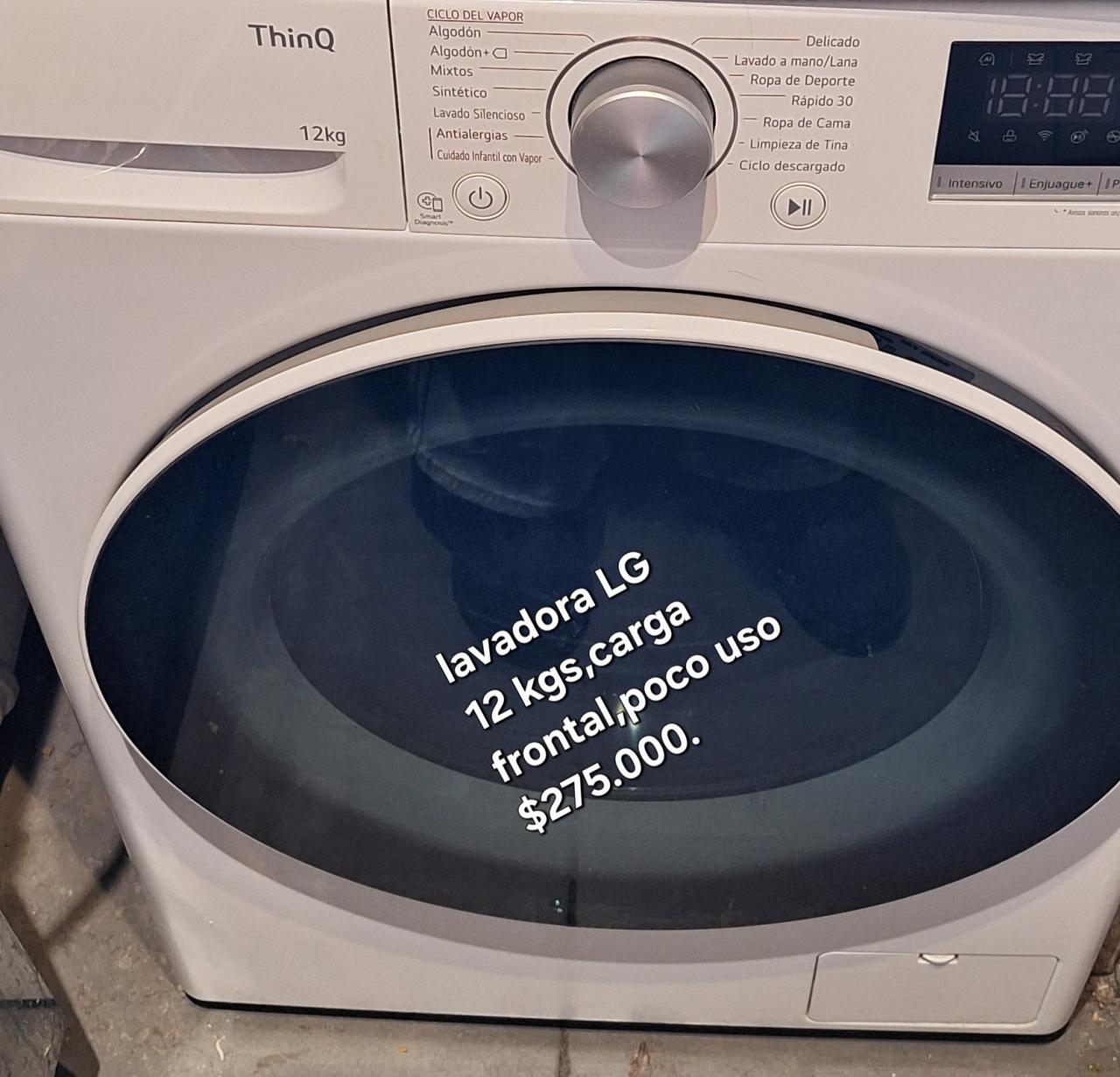 Lavadora LG 12 kg carga frontal
