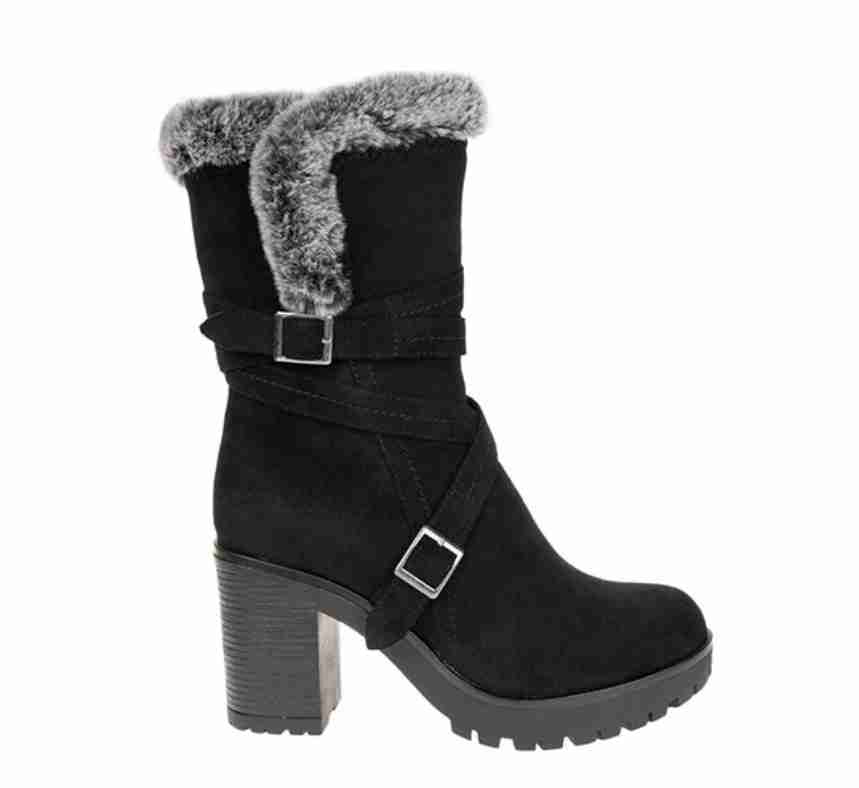 Botas negras con forro de felpa - miniatura 1