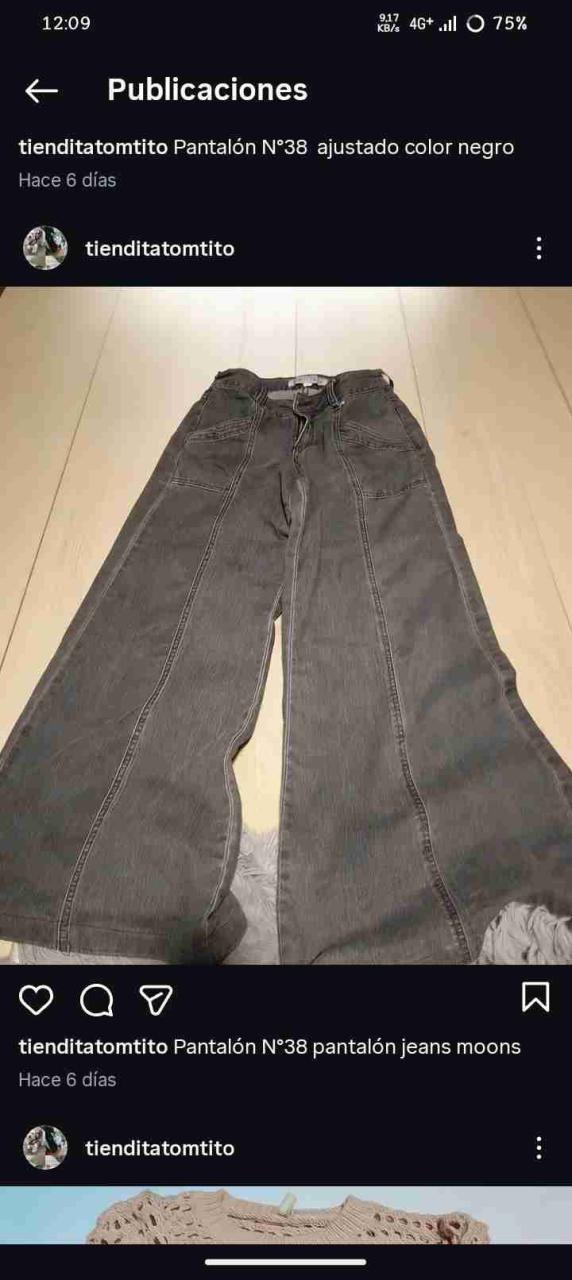 Pantalones anchos gris oscuro - miniatura 2