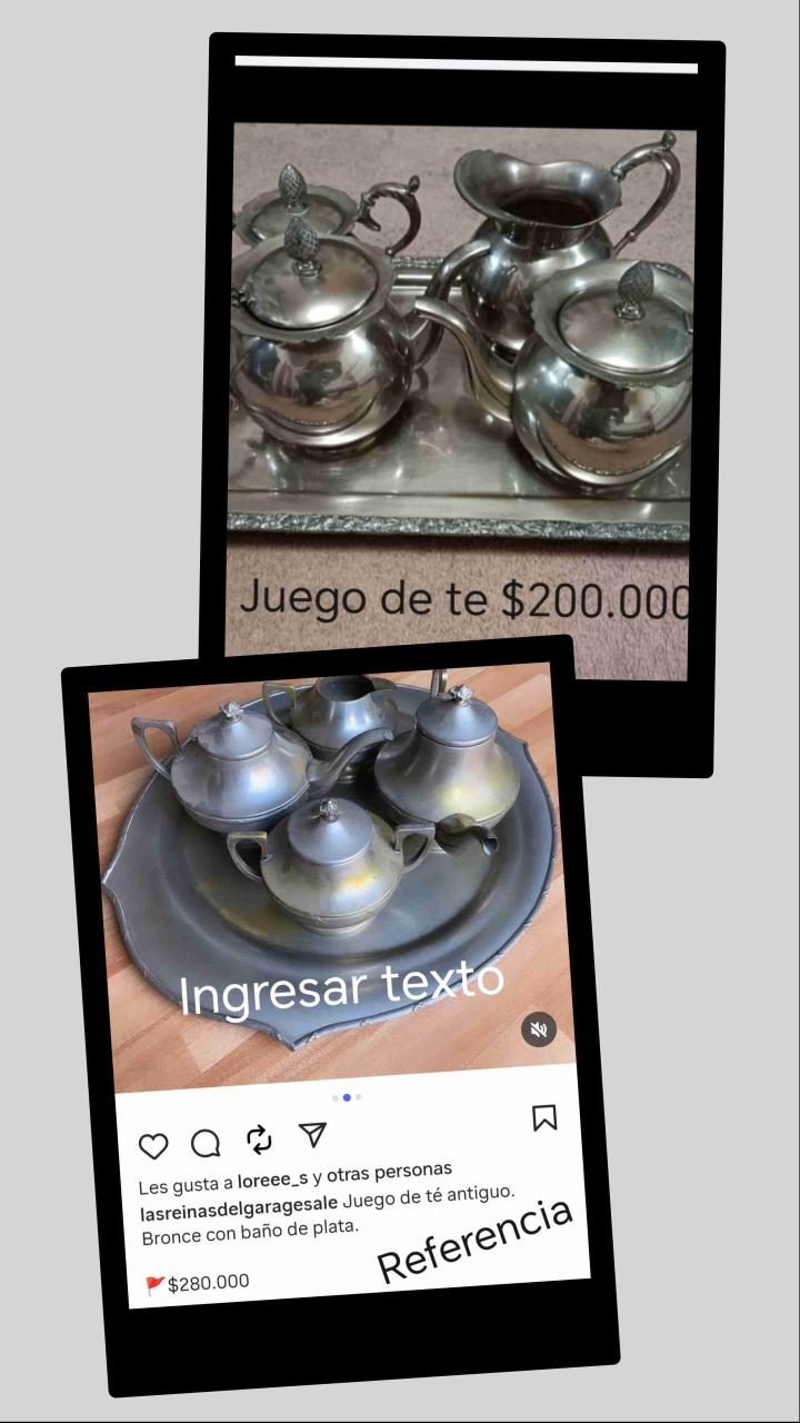 Juego de té antiguo de bronce - miniatura 1