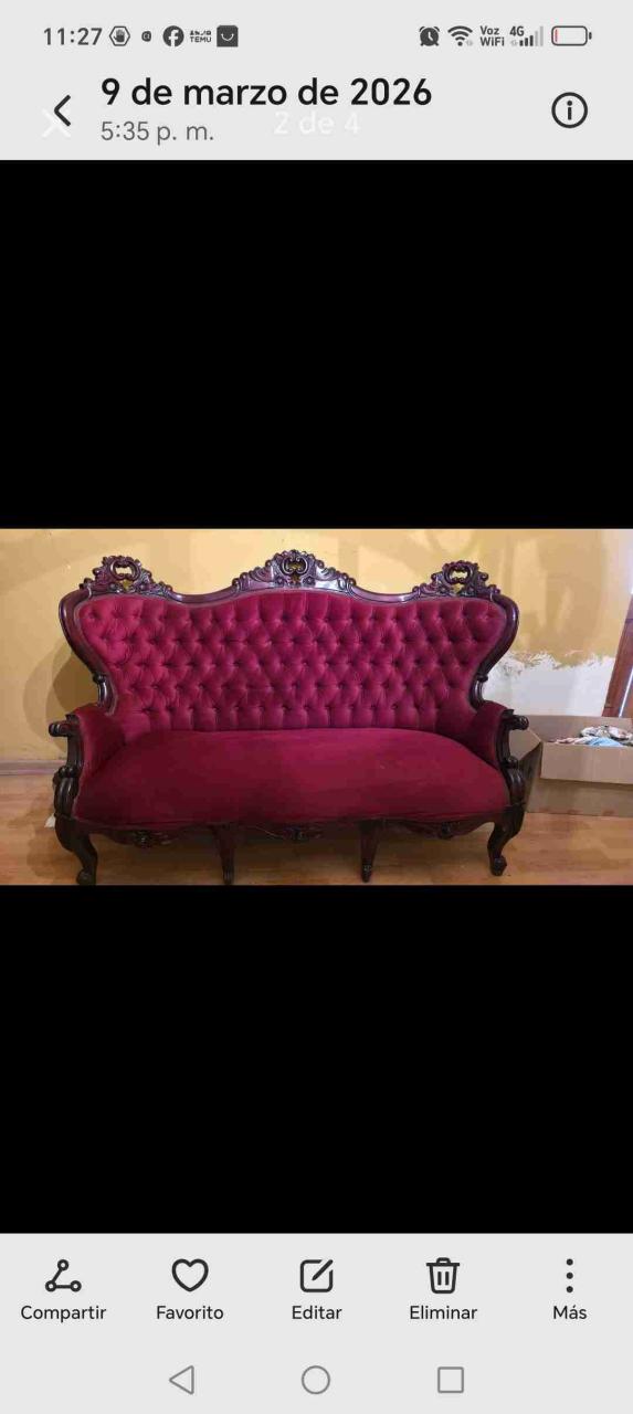 Sillón victoriano rojo - miniatura 2