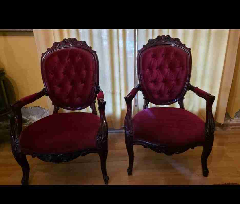 Sillón victoriano rojo - miniatura 3