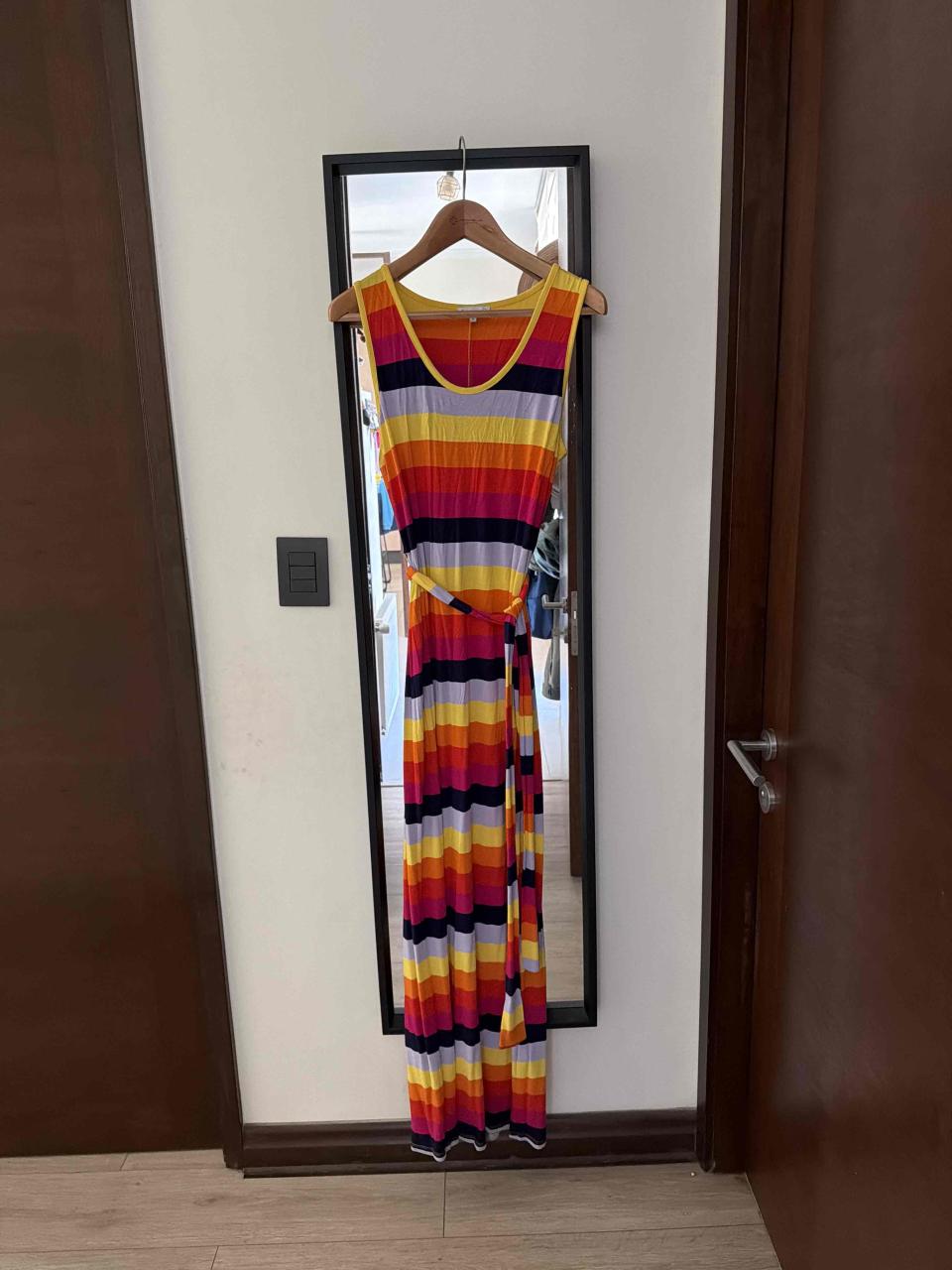 Vestido largo rayado colorido - miniatura 2