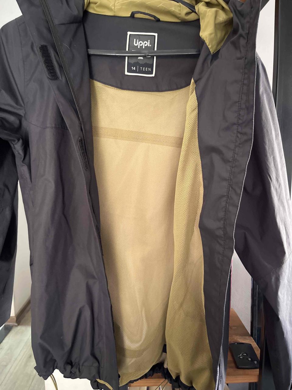 Chaqueta impermeable negra con capucha talla 14 - miniatura 6