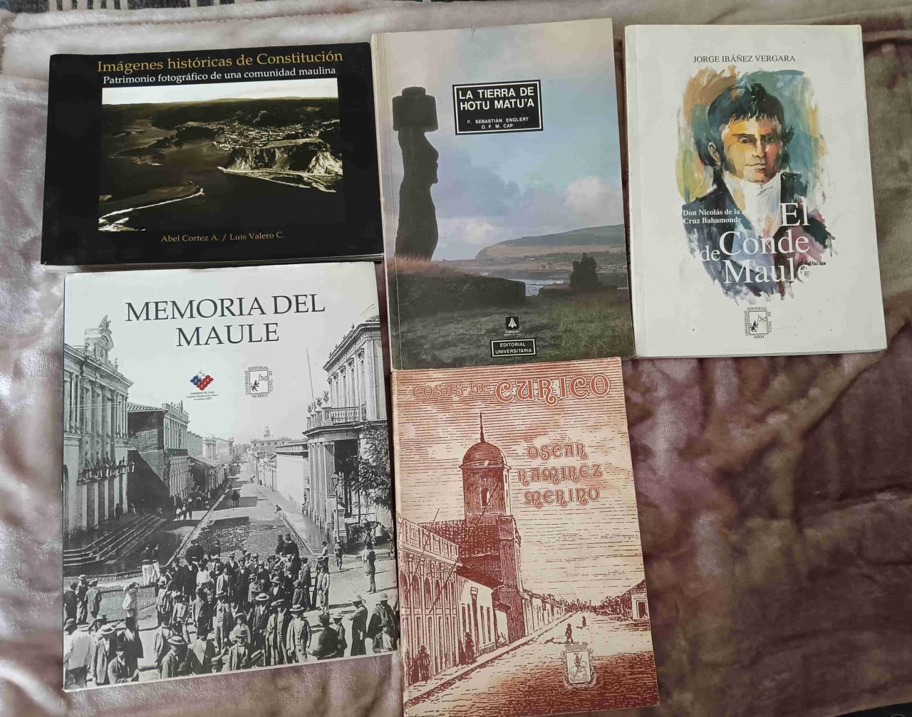 Lote de libros sobre el Maule