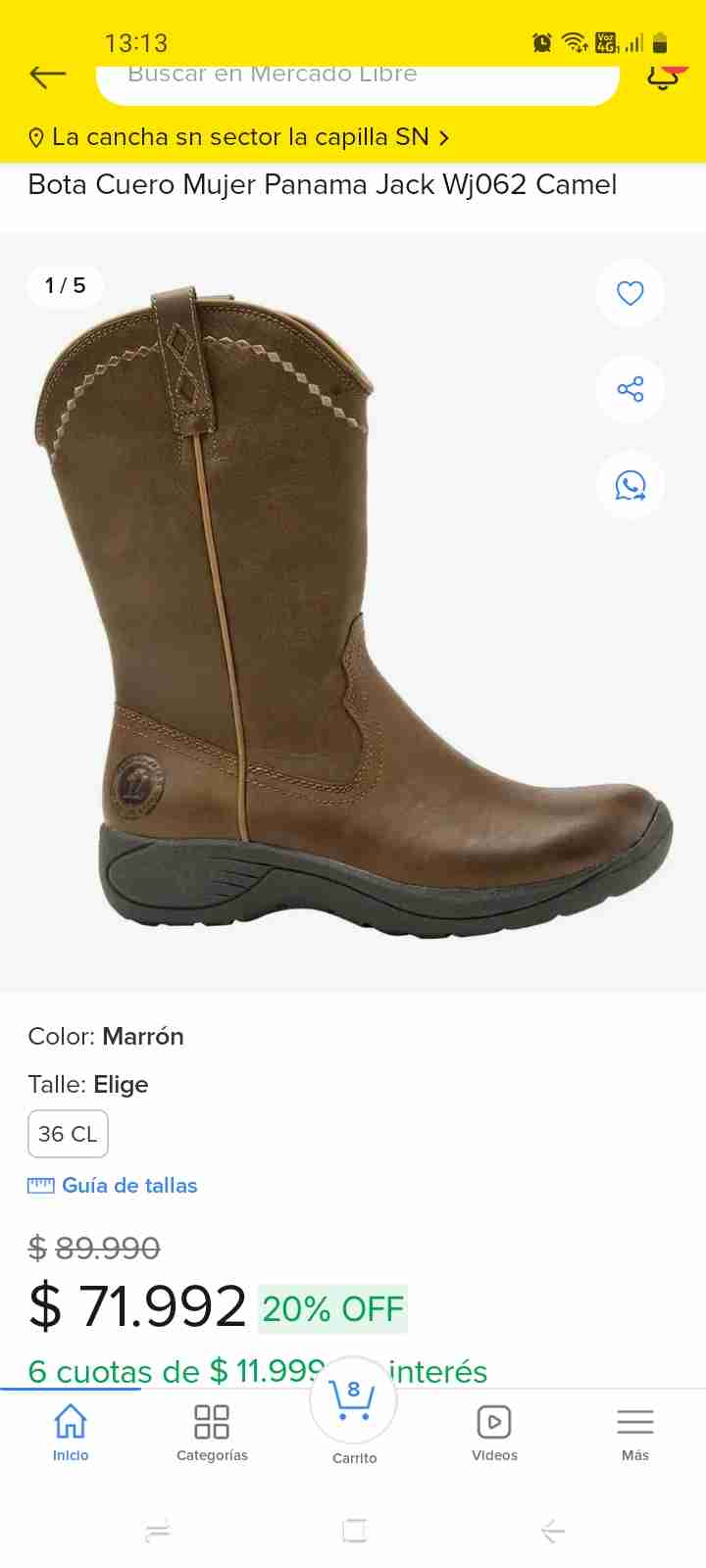 Botas cowboy marrones Panama Jack - miniatura 6