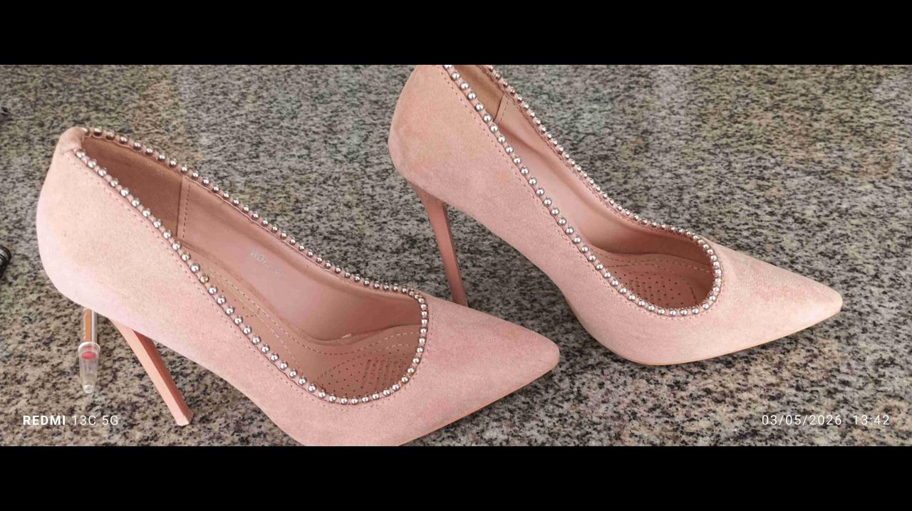 Tacones rosados gamuza weide - miniatura 2