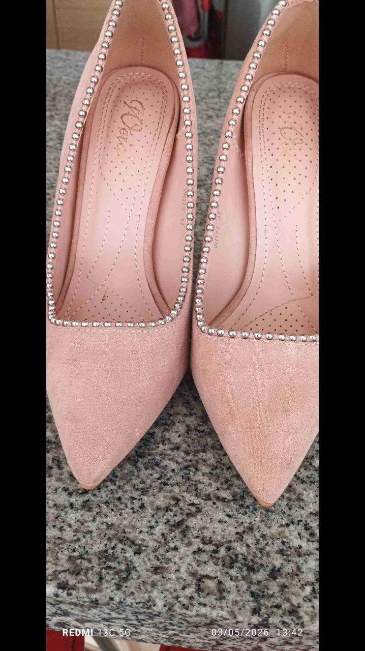 Tacones rosados gamuza weide - miniatura 3