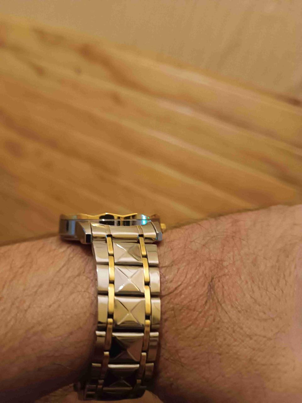Reloj dorado de cuarzo hombre - miniatura 2
