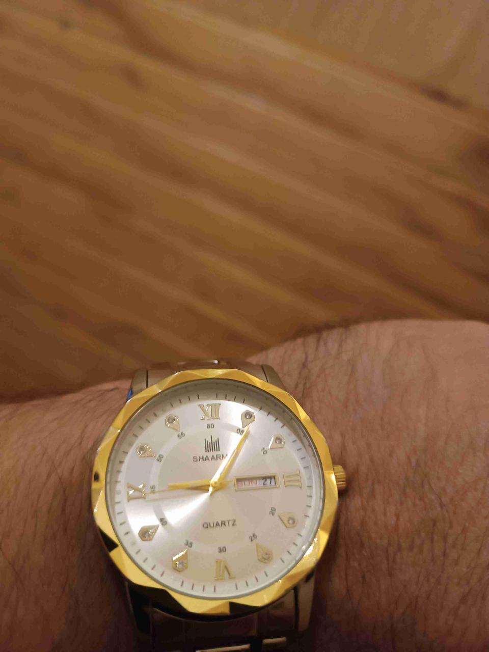 Reloj dorado de cuarzo hombre - miniatura 3