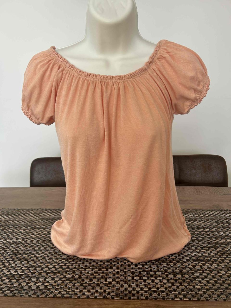 Blusa manga corta color durazno - miniatura 1