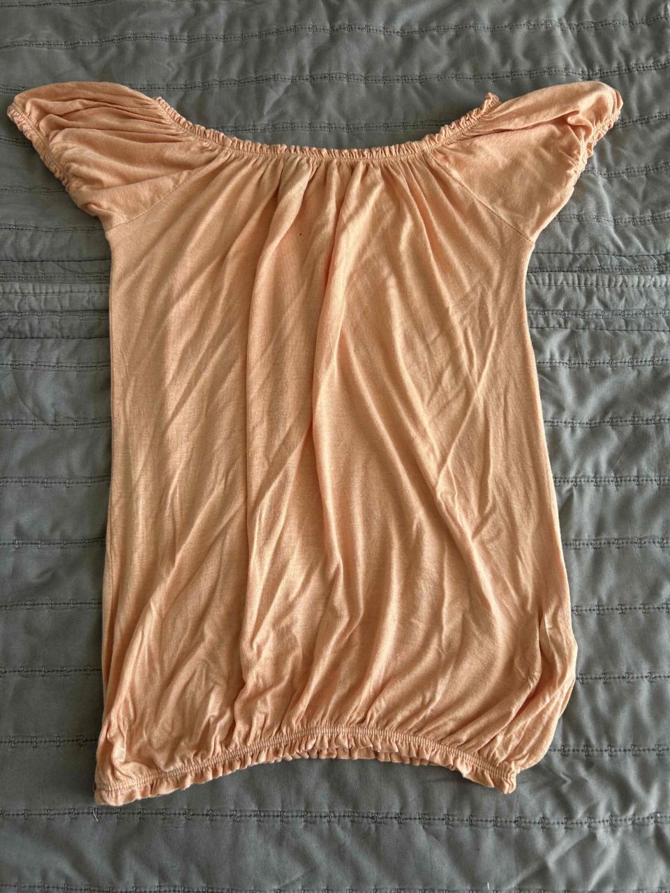 Blusa manga corta color durazno - miniatura 2