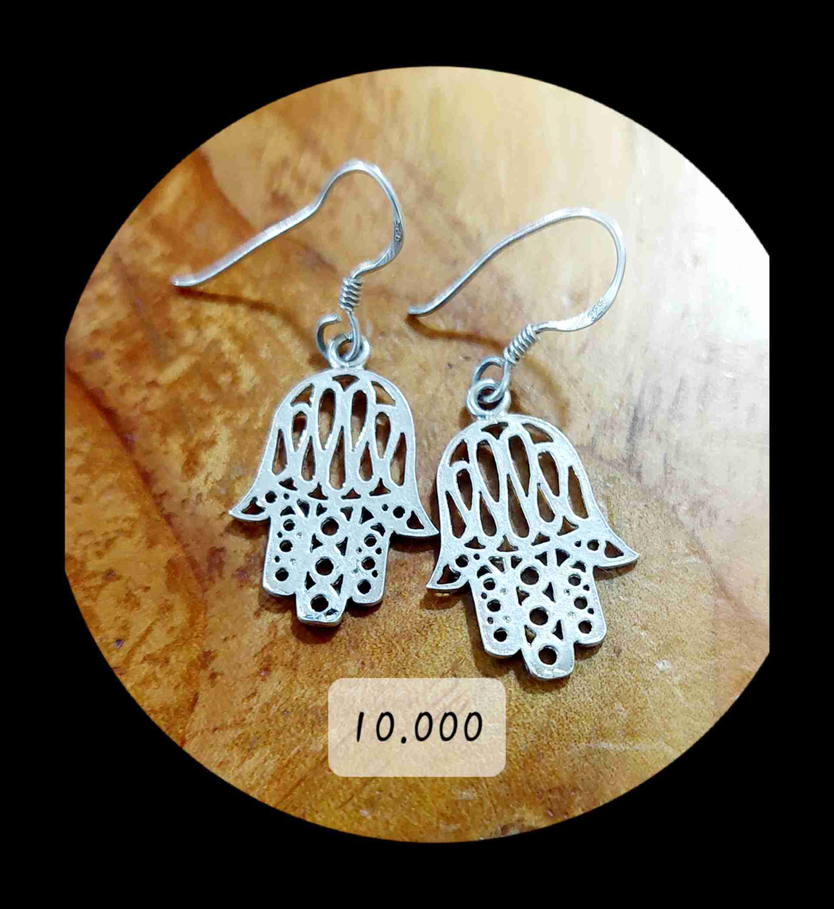 Aros de Hamsa en plata