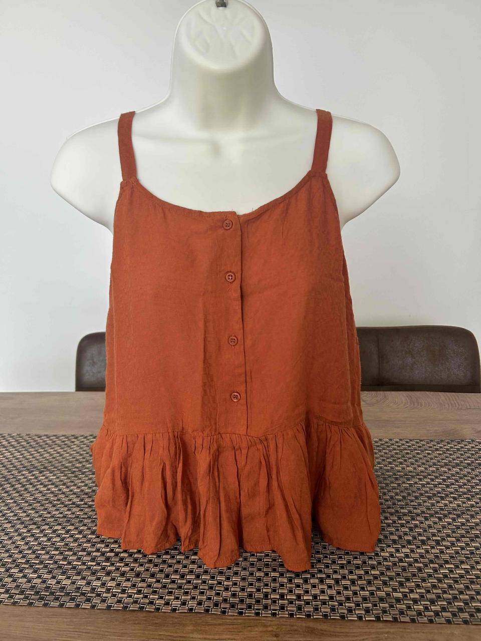 Blusa color terracota sin mangas - miniatura 1