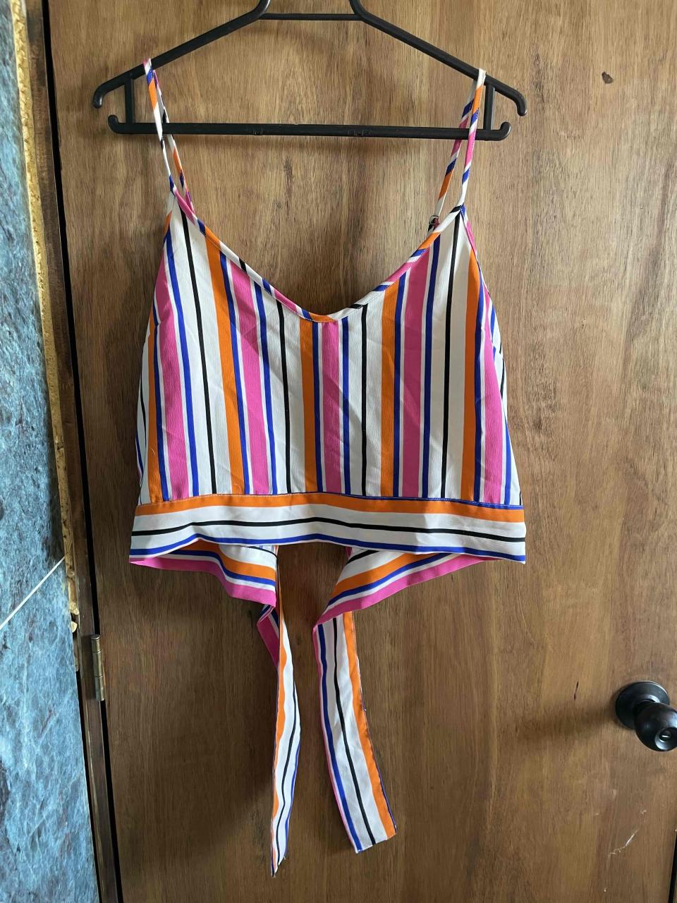 Blusa de tirantes con rayas coloridas americanino - miniatura 1