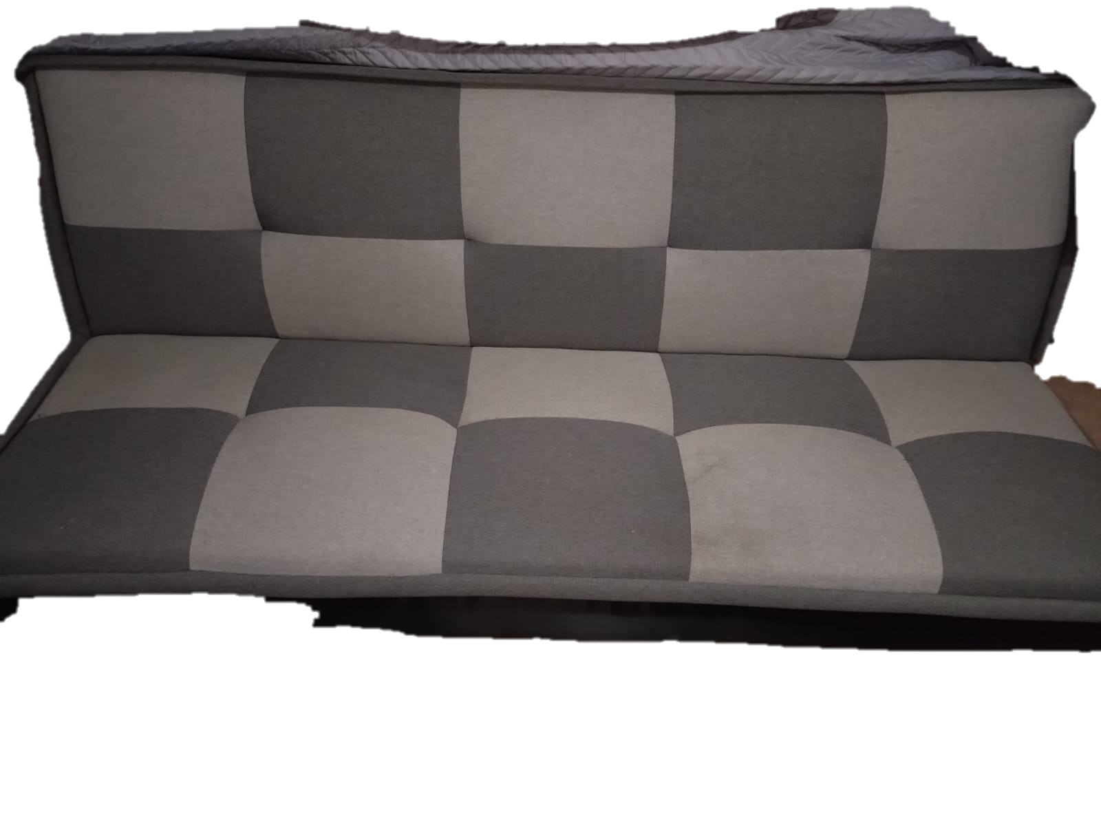 Sofá cama a cuadros gris