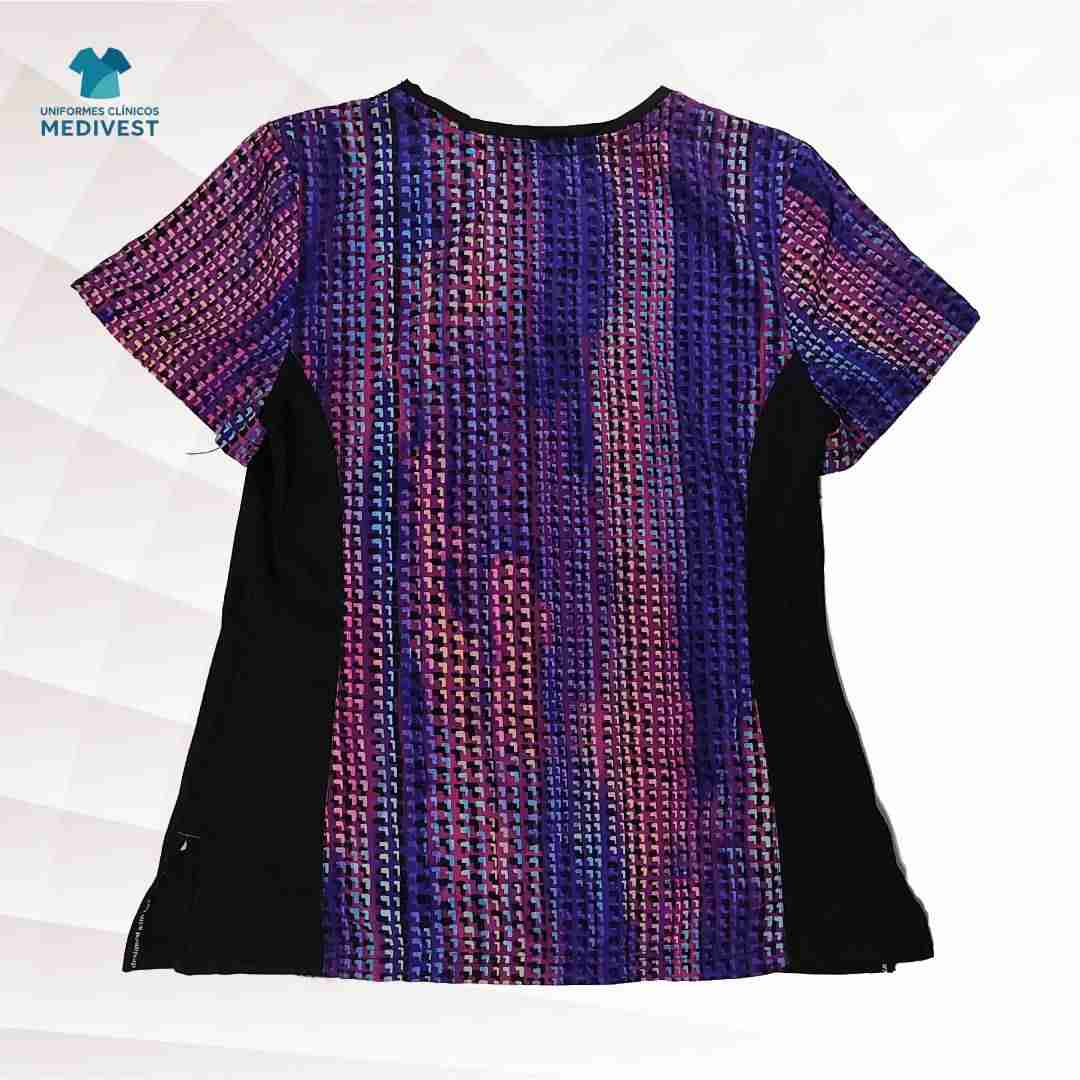Blusa médica estampada morada - miniatura 2