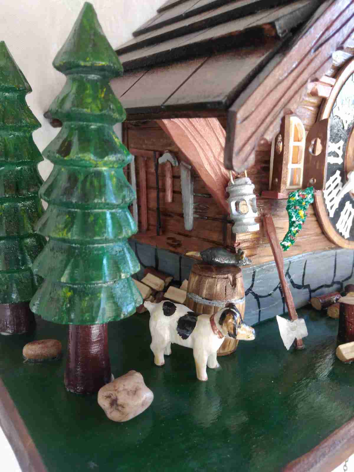 Reloj de pared de madera estilo cabaña - miniatura 2
