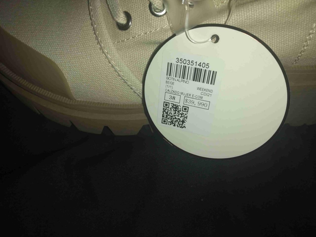 Botines beige verde con plataforma. - miniatura 3