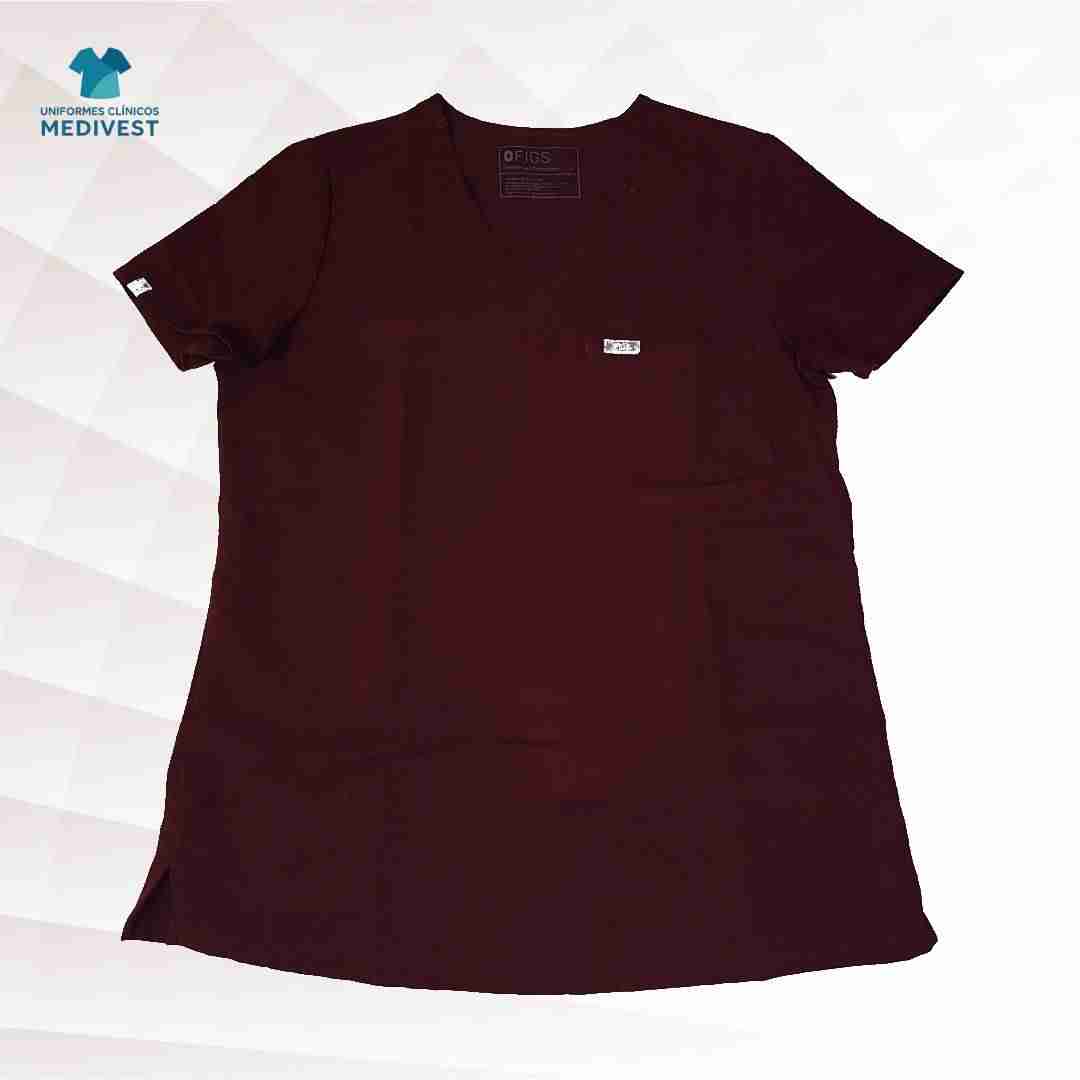 Polera clínica burdeos - miniatura 1