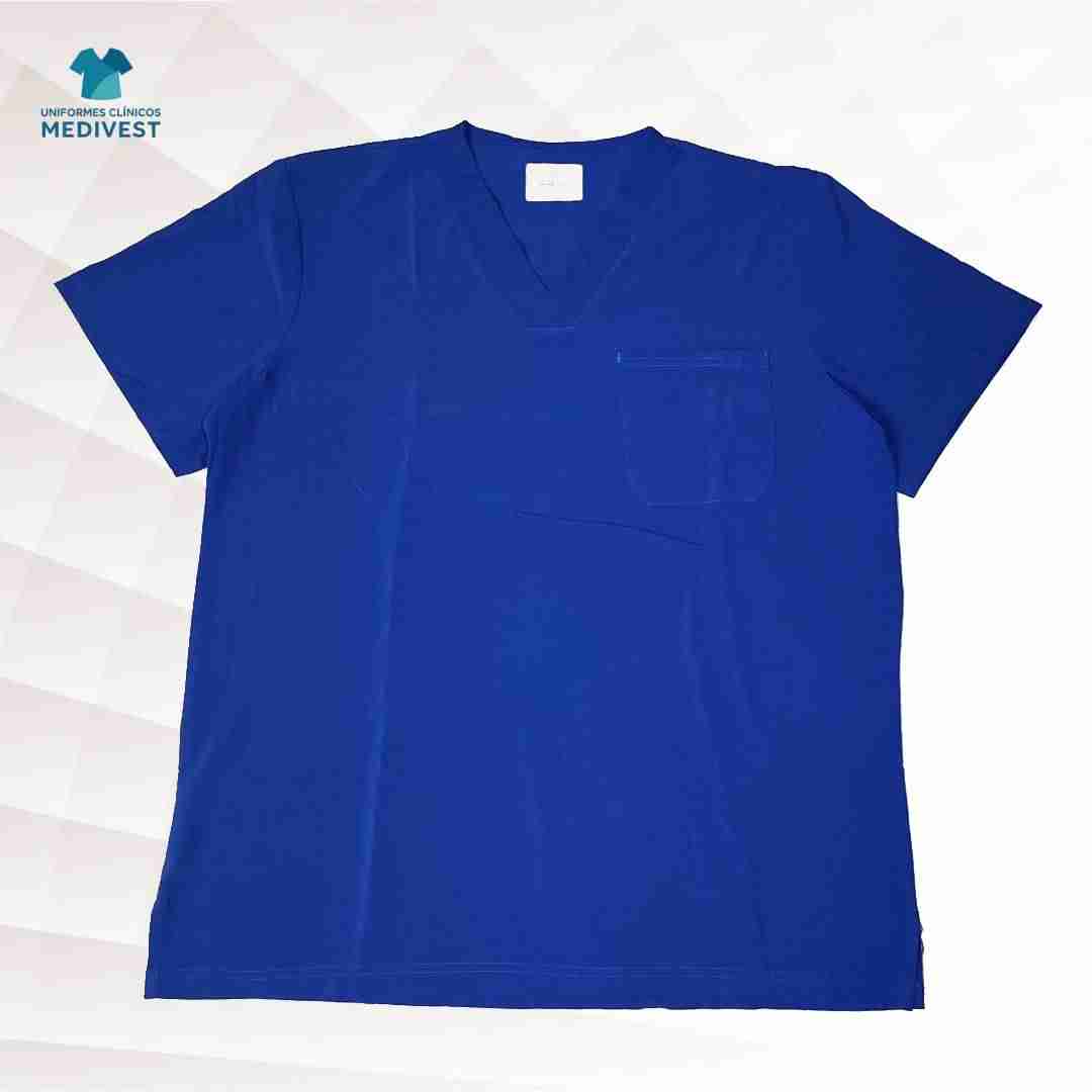 Polera azul para trabajo clínico - miniatura 1