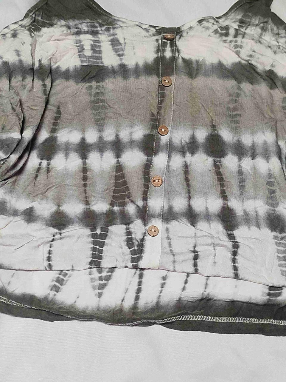 Blusa tie-dye gris con tirantes - miniatura 2