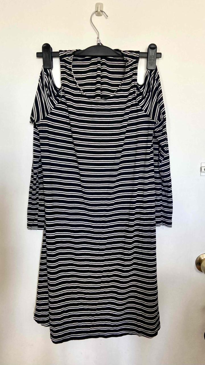 Vestido Nicopoly a rayas blanco y negro