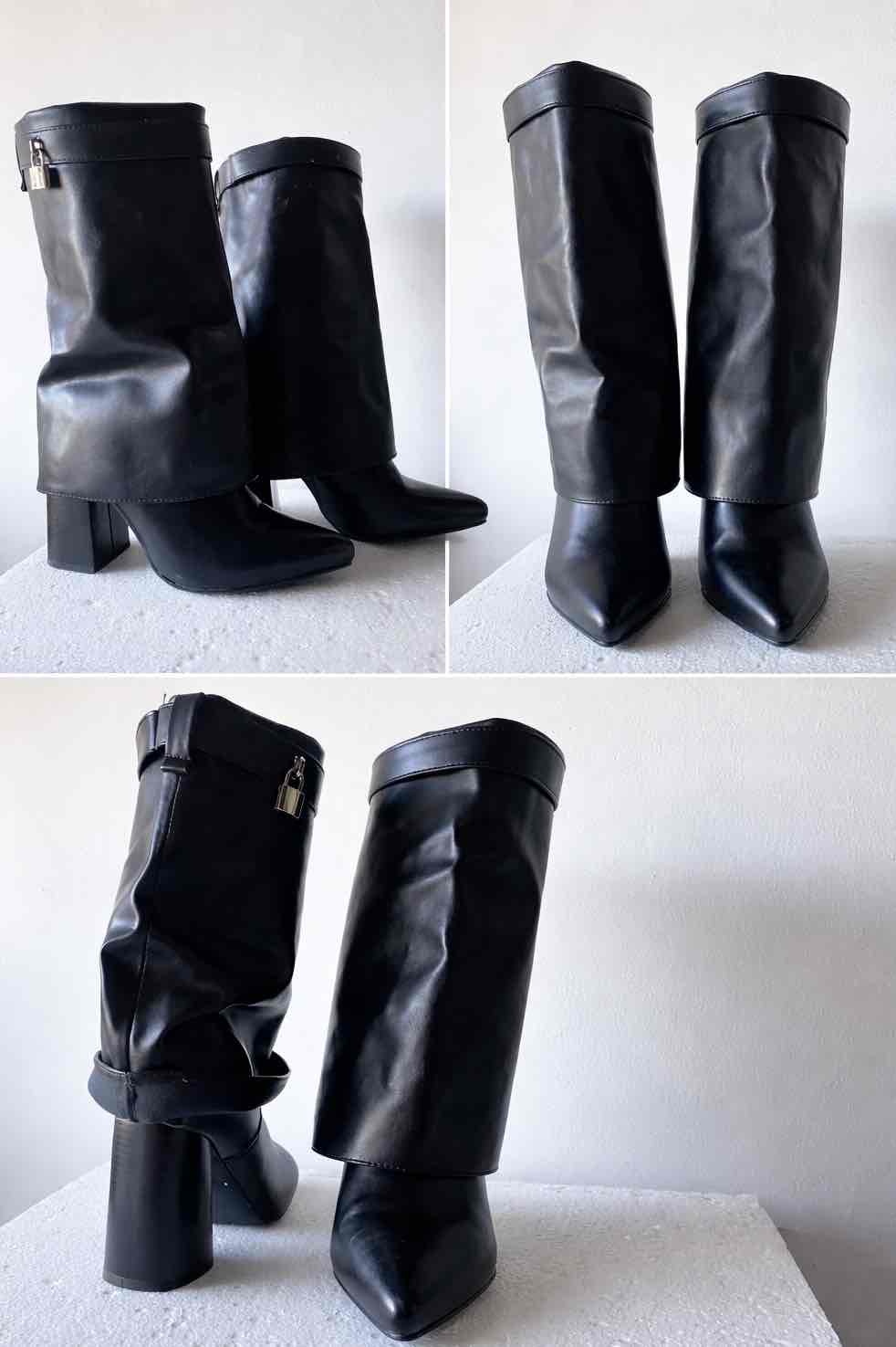 Botas negras de cuero elegantes
