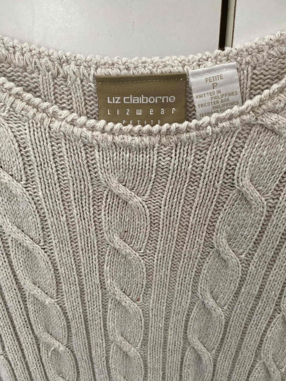Sweater trenzado beige Liz Claiborne, S - miniatura 2