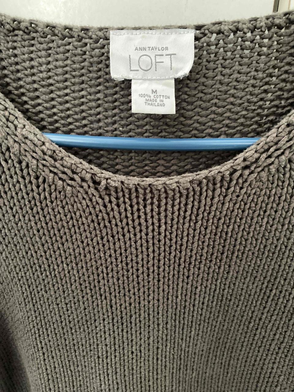 Suéter algodon gris Ann Taylor Loft, M - miniatura 2