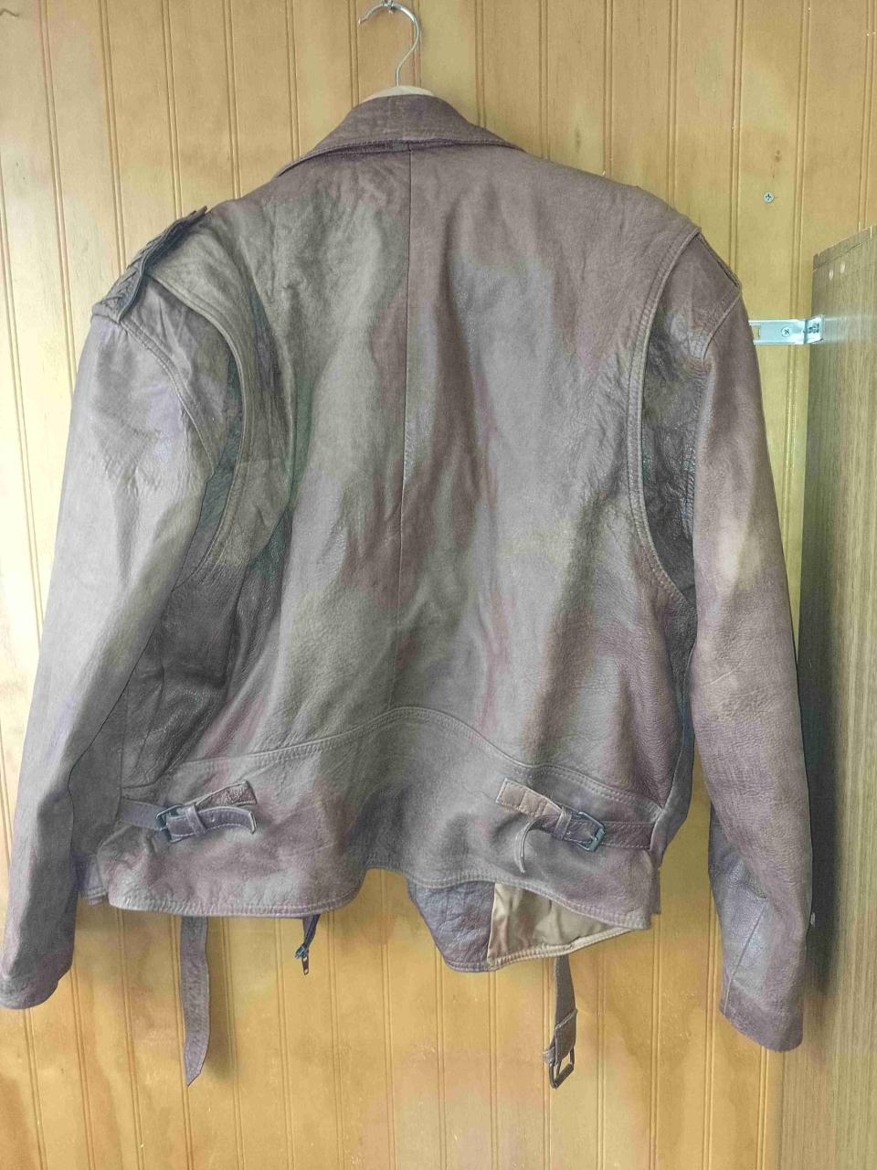 Chaqueta cuero vintage marrón - miniatura 2