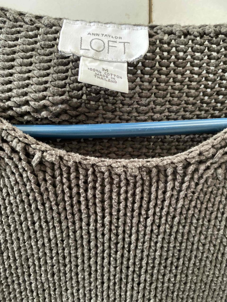 Suéter algodon gris Ann Taylor Loft, M - miniatura 3