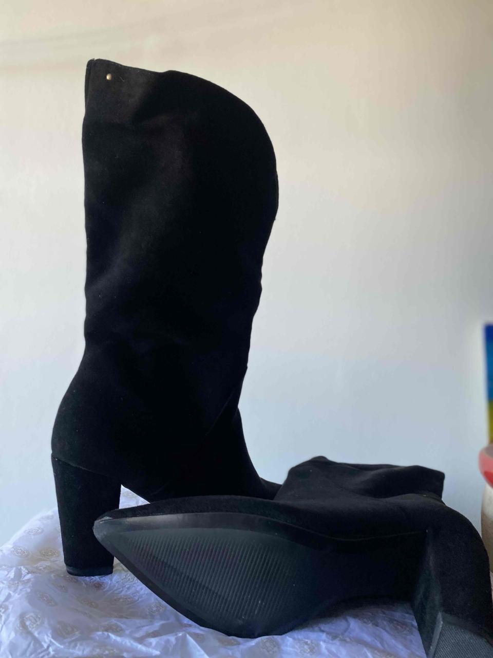 Botas negras gamuza de tacón alto Talla 35 - miniatura 3