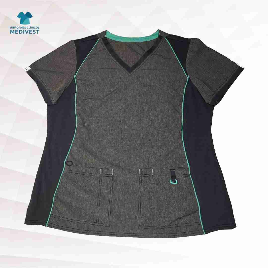 Blusa clínica gris y negra - miniatura 1