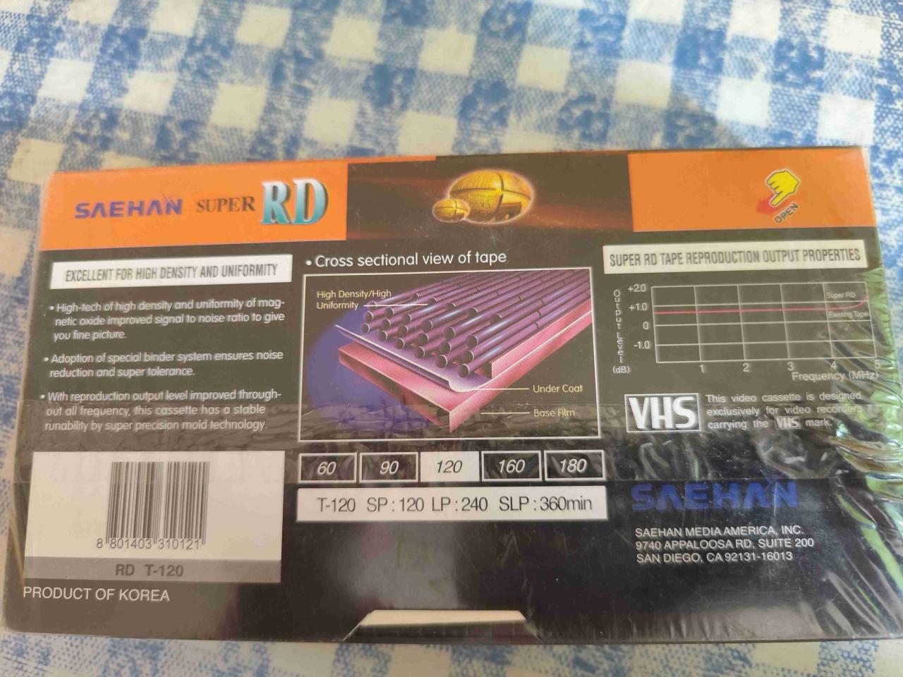 Cinta VHS Saehan Super RD T120 - miniatura 3