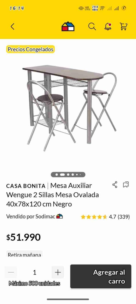 Mesa auxiliar con sillas negras - miniatura 2