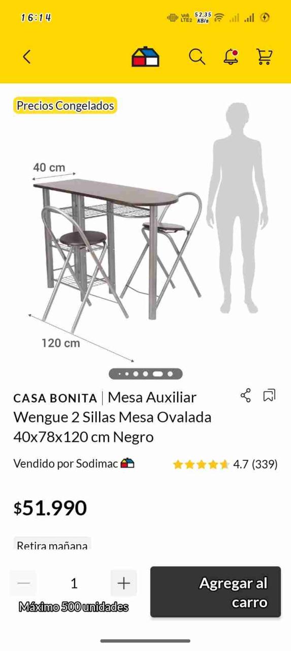 Mesa auxiliar con sillas negras - miniatura 3