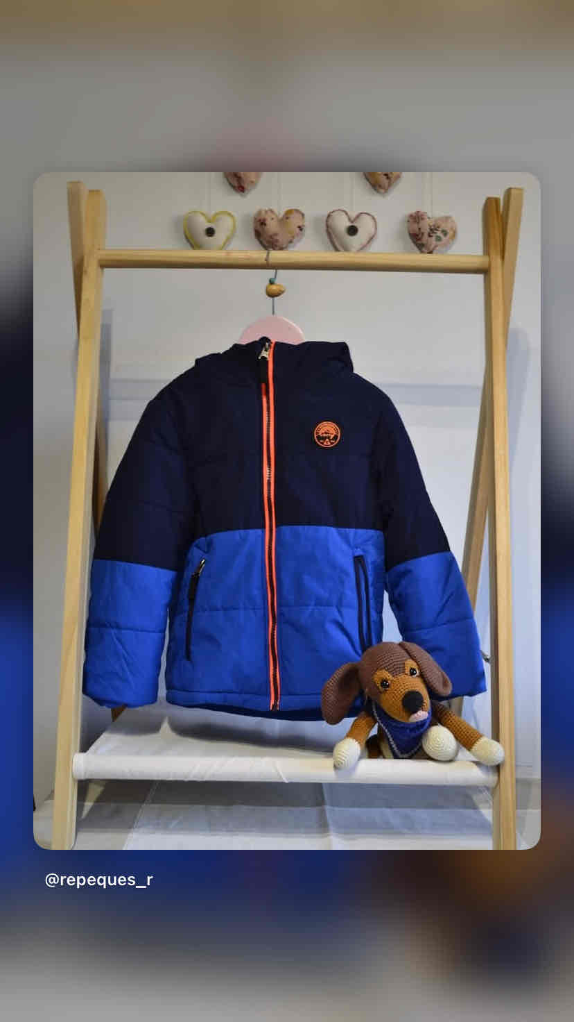 Chaqueta azul niño con capucha talla 5