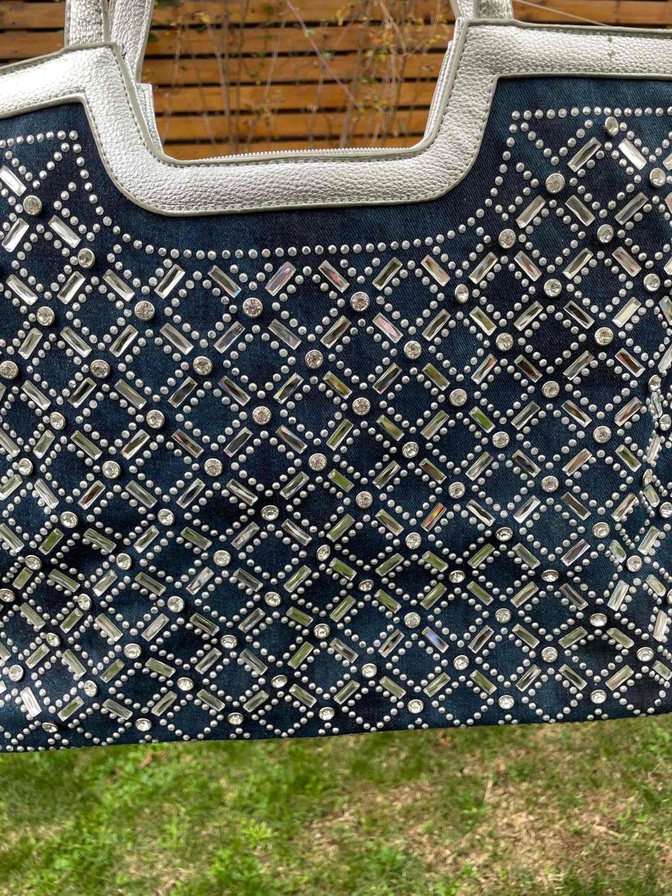 Cartera azul con pedrería - miniatura 3