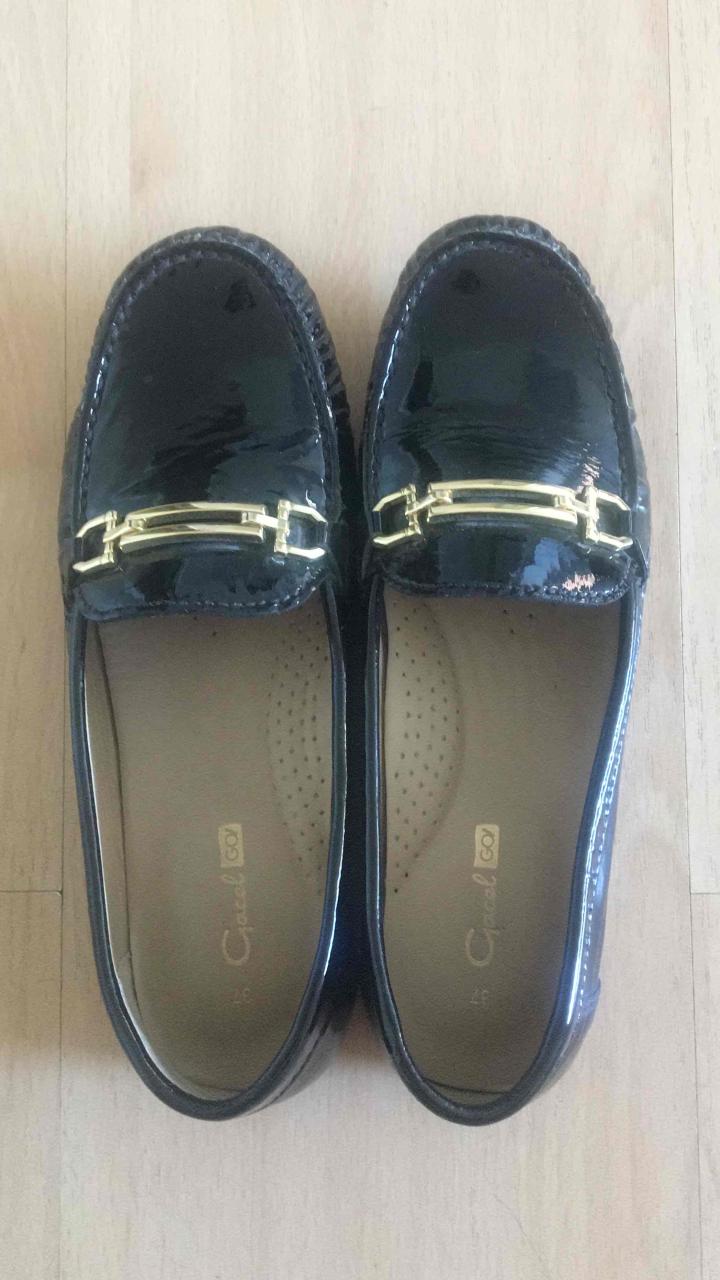Mocasines negros charol mujer Gacel