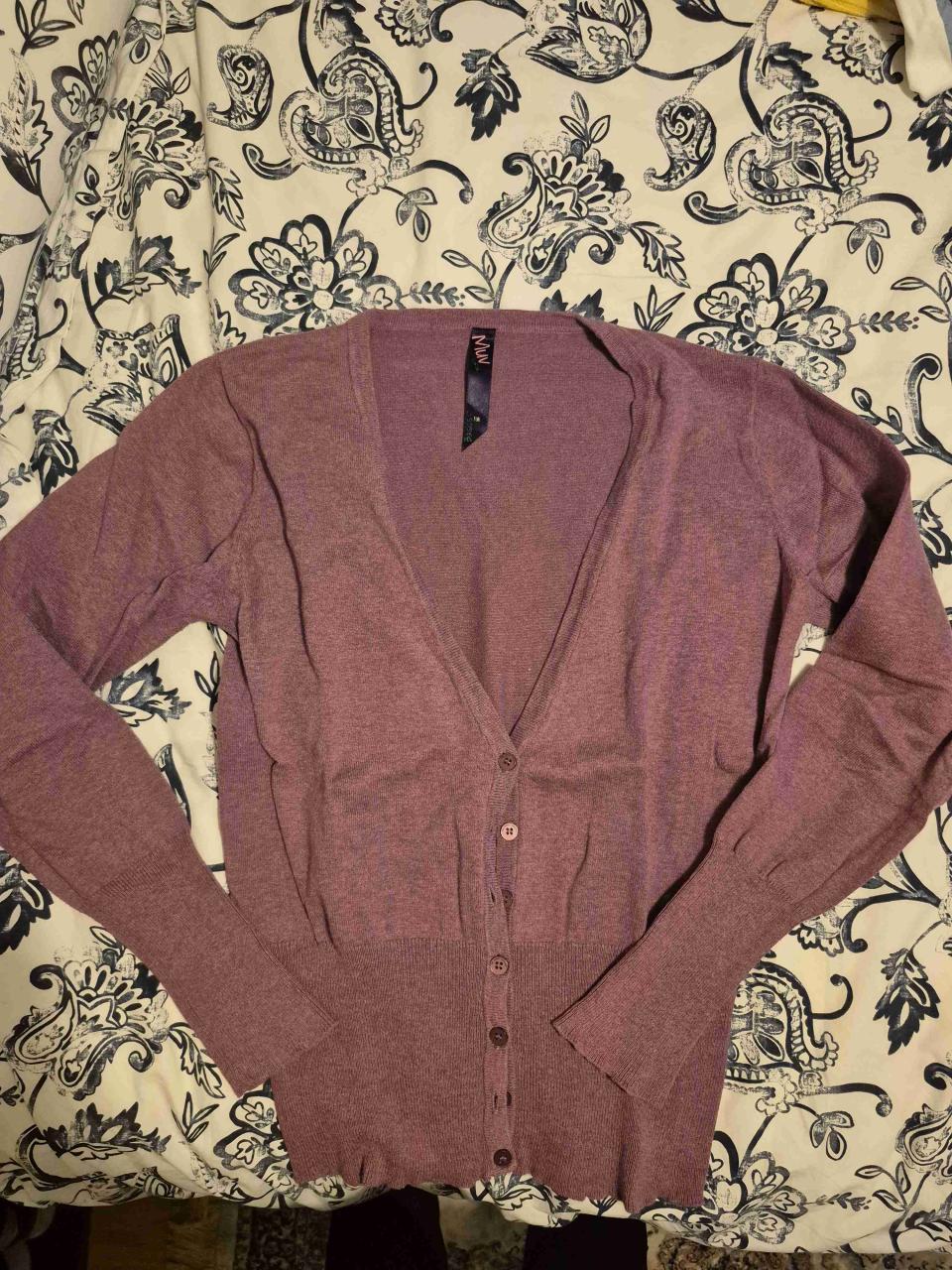 Cardigan morado manga larga - miniatura 1