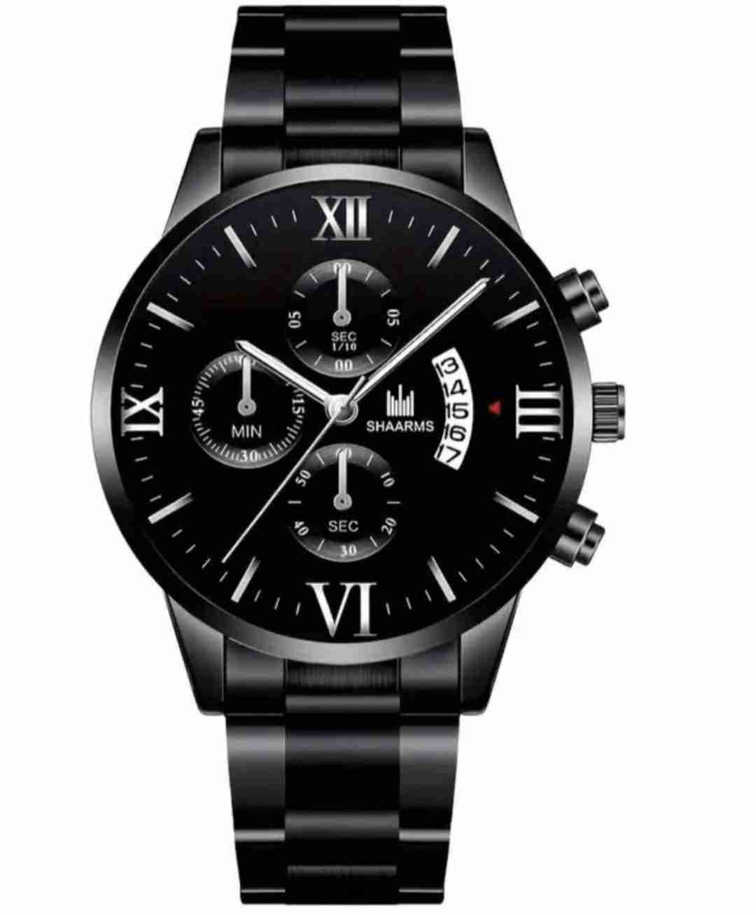 Reloj de pulsera negro clásico - miniatura 2