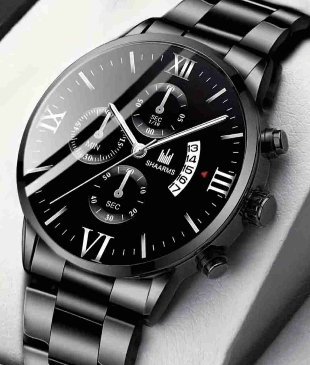 Reloj de pulsera negro clásico - miniatura 3