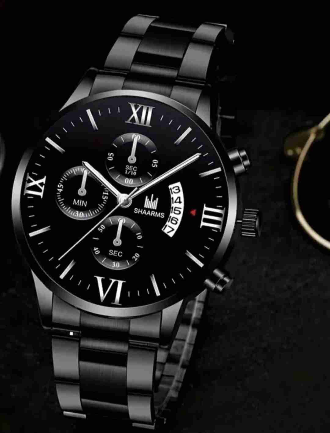 Reloj de pulsera negro clásico - miniatura 4