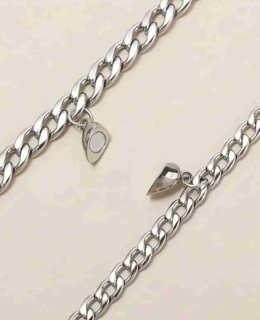 Pulseras de pareja plateadas - miniatura 3